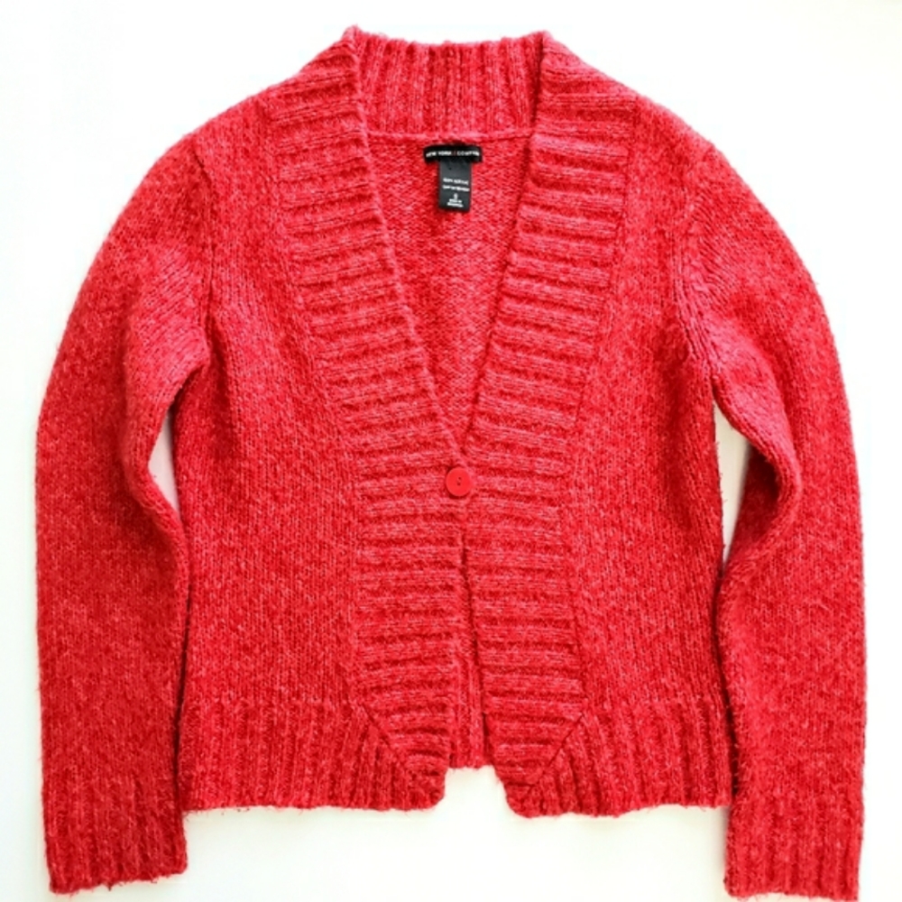 New York & Co Nwot Red Longsleeve ♥ Cardigan With Pockets